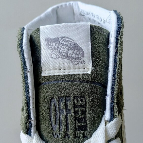 Vans Men's Sk8-Hi Reconstruct Suede / Canvas Sneaker in Fantastic Olive Camo - Picture 10 of 15